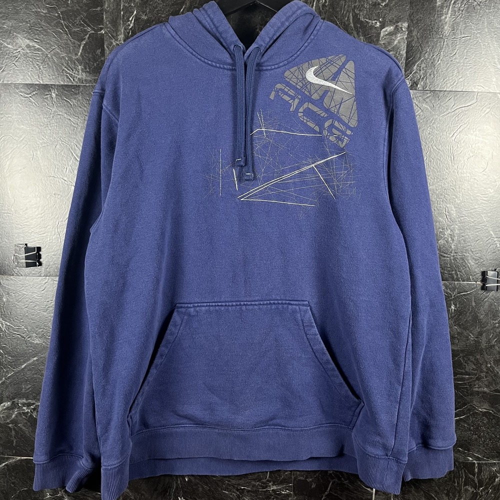 Nike ACG Men's Blue Vtg Graphic Fleece Hoodie Medium